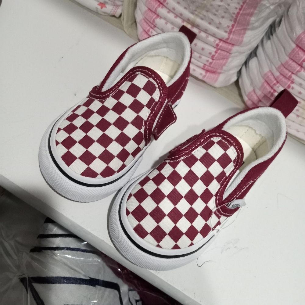 Never worn Vans toddler slip ons with velcro